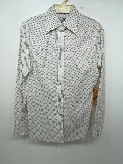 New Women’s Brown Dotted Dickson Jenkins Long Sleeve Button Up Shirt 3B-101