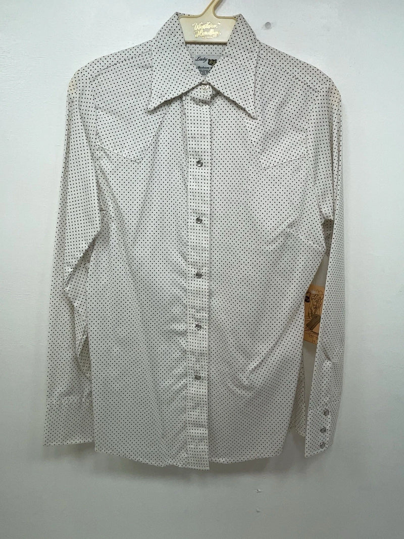 New Women’s Brown Dotted Dickson Jenkins Long Sleeve Button Up Shirt 3B-101