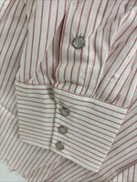 New Men’s Karman White Red Stripe Long Sleeve Pearl Snap 16 Large M-46