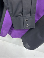 New Women’s Country Charmers Purple Black Long Sleeve Pearl Snap Large LL-37