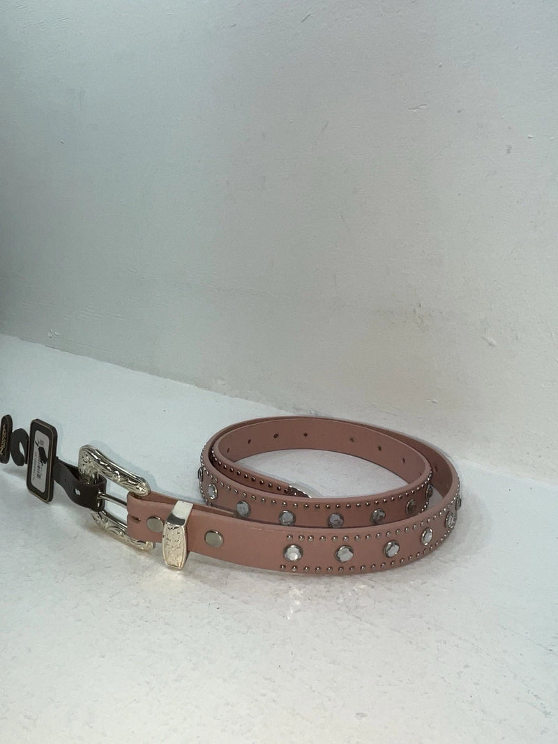 New Pink Genuine Leather Nocona Silver Bling 36” Belt #N1344999 Z-87