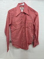 New Kids Dickson Jenkins Red Checker Long Sleeve Pearl Snap Size 16 CC-91