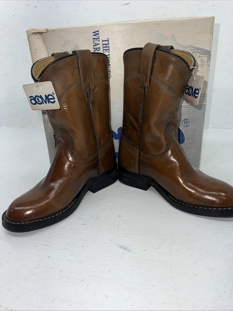 New Children’s Brown Acme Cowboy Boots. 03124 10 D. 24-30
