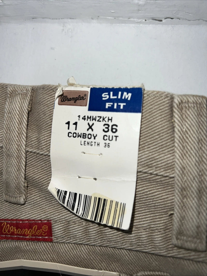 Nw Men’s Tan Cowboy Cut Slim Fit Wrangler Jeans. 11x36 G-3