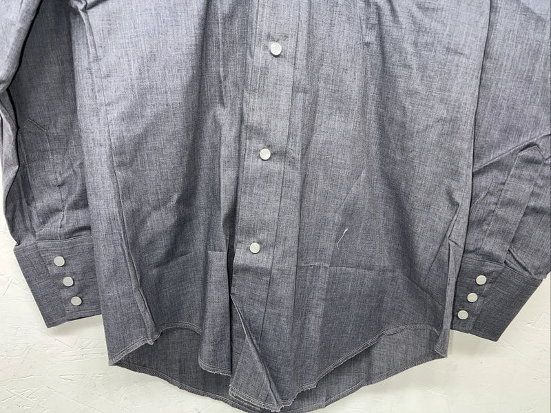 New Women’s Champion Westerns Navy Long Sleeve Button Up Shirt 14.5/33 3B-77