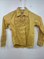 New Kids Karman Yellow Designed Long Sleeve Pearl Snap Size 6 YY-48
