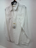 New Women’s Cumberland White Cheetah Print Long Sleeve Pearl Snap Medium LL-77