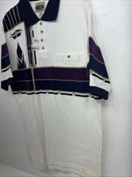 New Men’s Cumberland Outfitters Purple White Navy Polo Shirt. Medium I-50