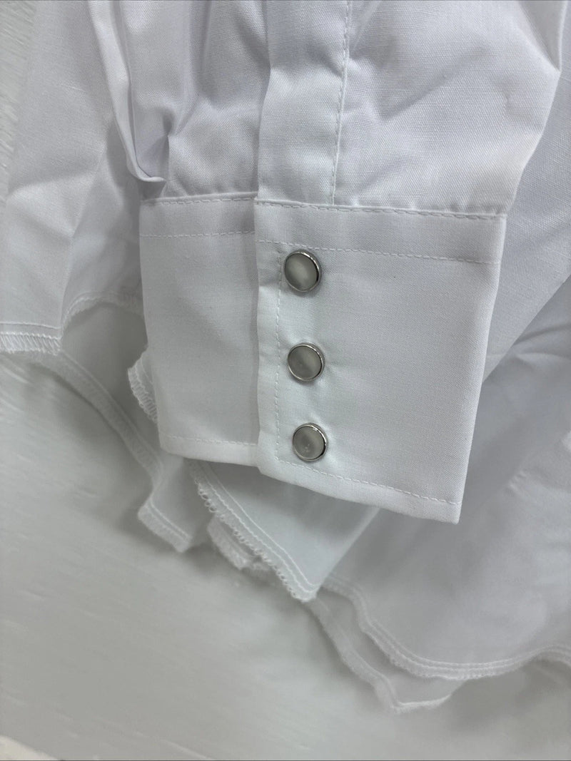 New Men’s Champion Western White Long Sleeve Pearl Snap 16 Large DD-42