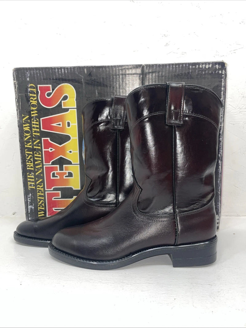 New Men’s Cherry Black Texas Brand Cowboy Boots. 6853 8 D. 1-124