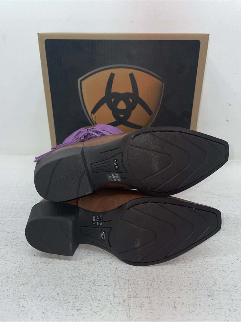 New Youth Purple With Fringe Ariat Cowboy Boots. 10012797 5 M. 2-172
