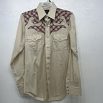 New Men’s Champion Western Tan Long Sleeve Pearl Snap 15 X 34 Medium B-51 
