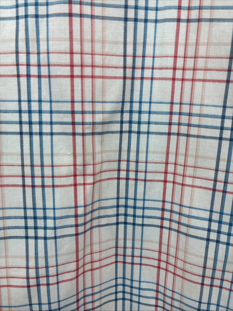 New Men’s ELY Cattleman White Multicolor Plaid Long Sleeve Button Up XL R-52