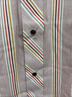 New Men’s Tem Tex Pink Multicolor Stripe Long Sleeve Pearl Snap 15.5 Medium M-98