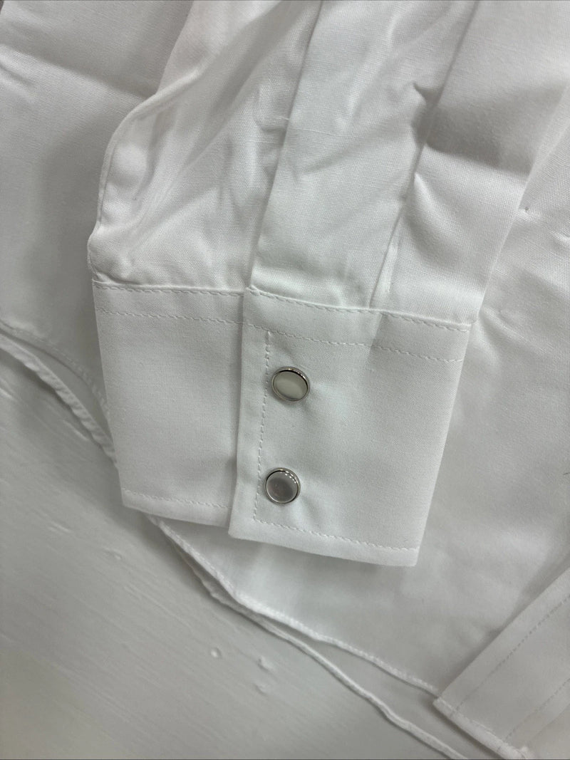 New Boys ELY Cattleman White Long Sleeve Pearl Snap size 16 CC-76