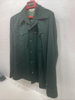 New Men’s Lee Green Long Sleeve Pearl Snap Small Regular B-127