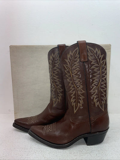 New Men’s Brown Texas Brand Cowboy Boots. 5211 7.5 7 1/2 D. 1-91