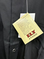 New Men’s ELY cattleman Black Simple Short Sleeve Pearl Snap 2XL H-55