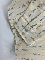 New Women’s White horse Yellow Floral Long Sleeve Pearl Snap Large GG-86