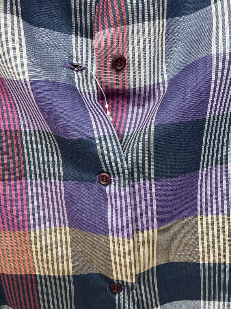 New Women’s Ranch & Town Plaid Long Sleeve Button Up Size 36 MM-128