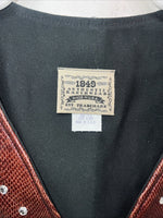 New Women’s 1849 Authentic Ranchwear Brown Show Vest Large E-603