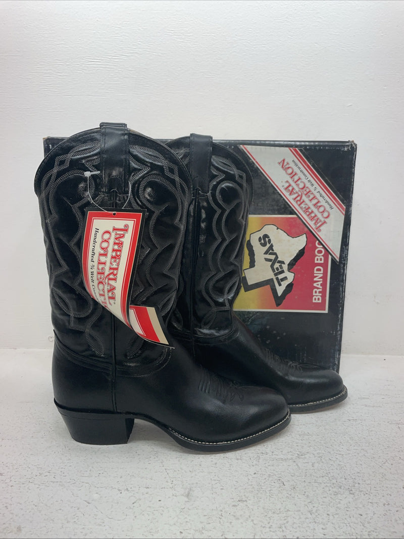 New Men’s Black Texas Brand Cowboy Boots. M 610 8 D. 4-74