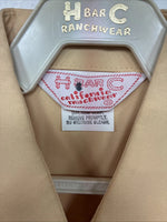 New Women’s H Bar C Yellow Design Long Sleeve Pearl Snap Size 38 II-78