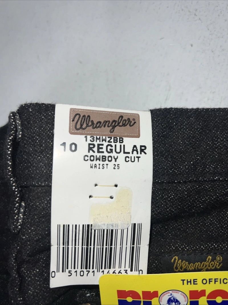 New Boys Black Wrangler Pro Rodeo Cowboy Cut Denim Jeans. 10/25 Regular C-24