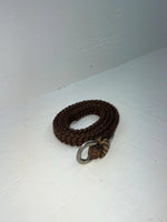 New Brown Genuine Leather Braided 38” Belt Z-145