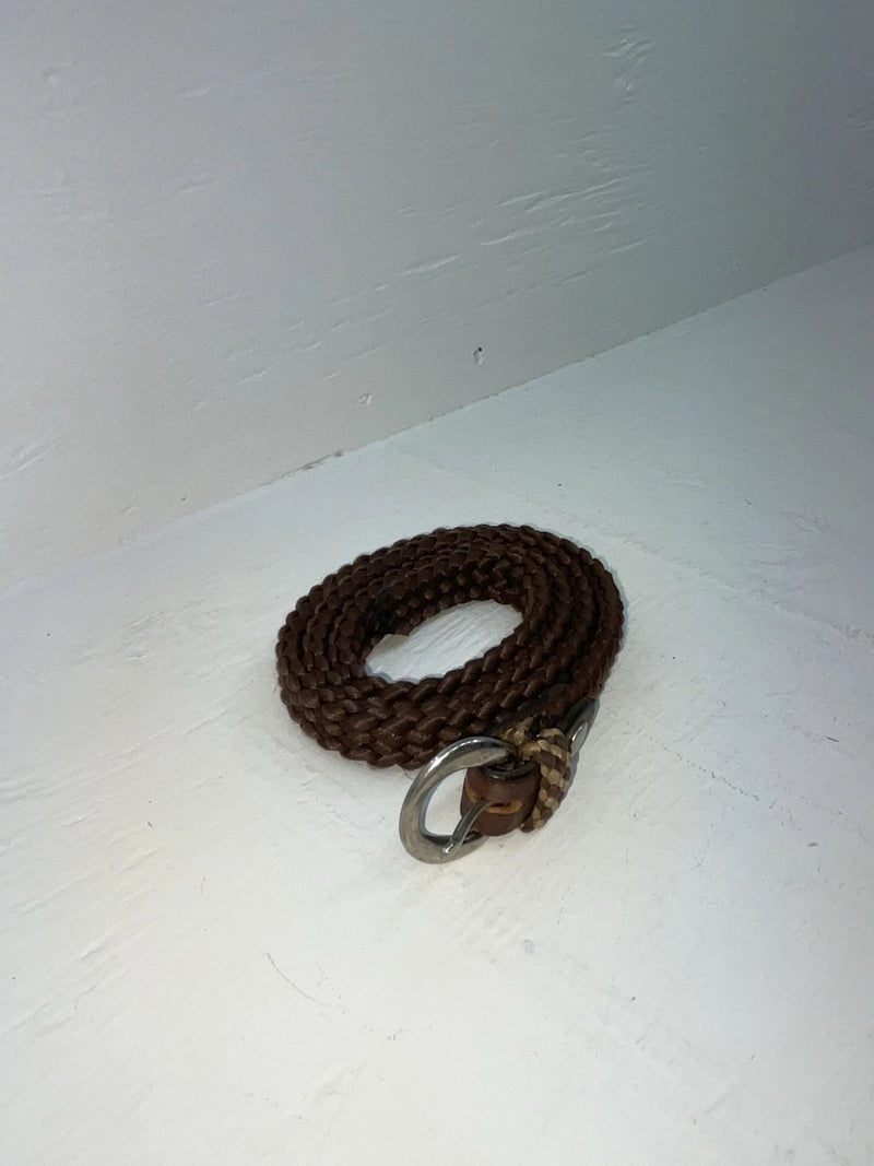 New Brown Genuine Leather Braided 38” Belt Z-145