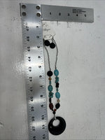 New Women’s Allegro Multicolor Beaded Necklace With Earrings. Lead Free A-89 