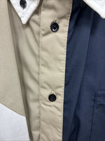 New Men’s Cowboy Threads Tan Blue Long Sleeve Button Up Large AA-21