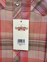 New Girls Cumberland Pink Plaid Long Sleeve Pearl Snap Small MM-13
