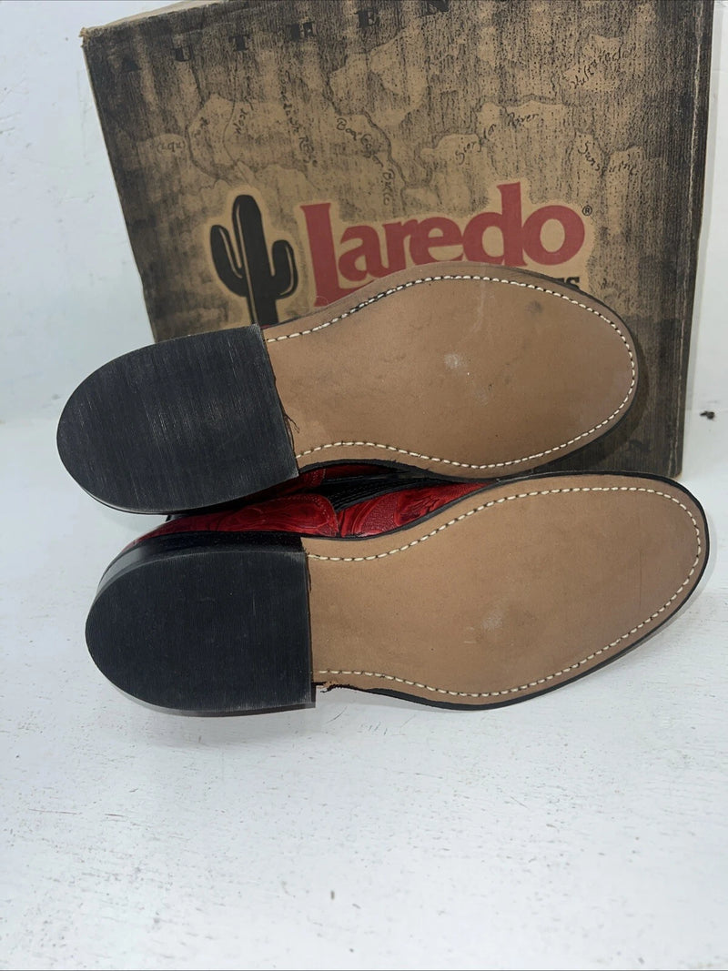 New Women’s Red And Black Laredo Cowboy Boots. 6 M. 20-114