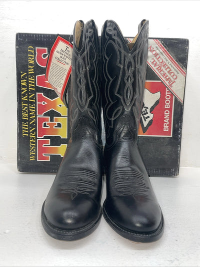 New Men’s Black Texas Brand Cowboy Boots. M 610 10 D. 6-37