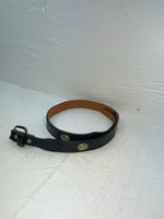 New Blue Genuine Leather Wright Gold Pendent 30” Belt #10493 JJ-139
