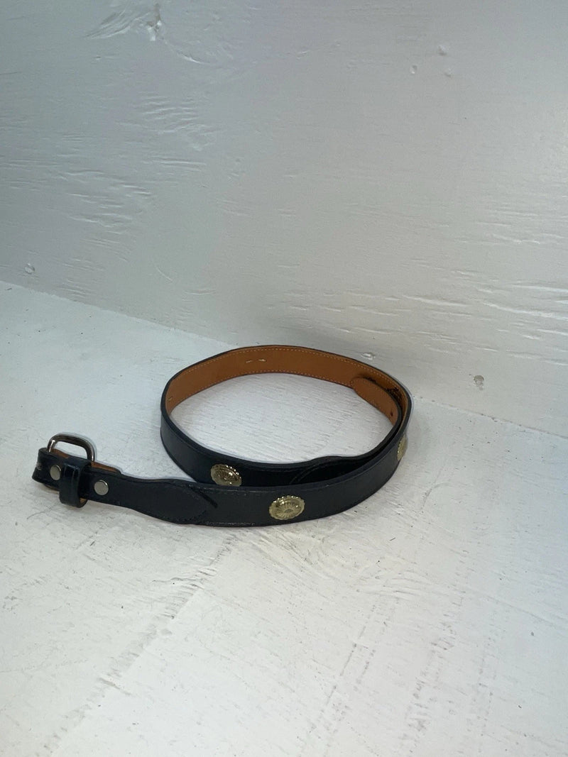 New Blue Genuine Leather Wright Gold Pendent 30” Belt #10493 JJ-139