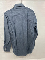 New Men’s Champion Western Blue Design Long Sleeve Pearl Snap 15.5 Medium R-11