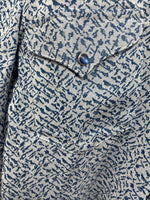 New Men’s Miller Blue Designed Long Sleeve Pearl Snap 16 X 35 Large Q-63