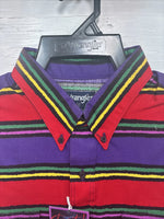 New Men’s Wrangler Multicolor Stripe Long Sleeve Button Up 17.5 X 35 XL V-58