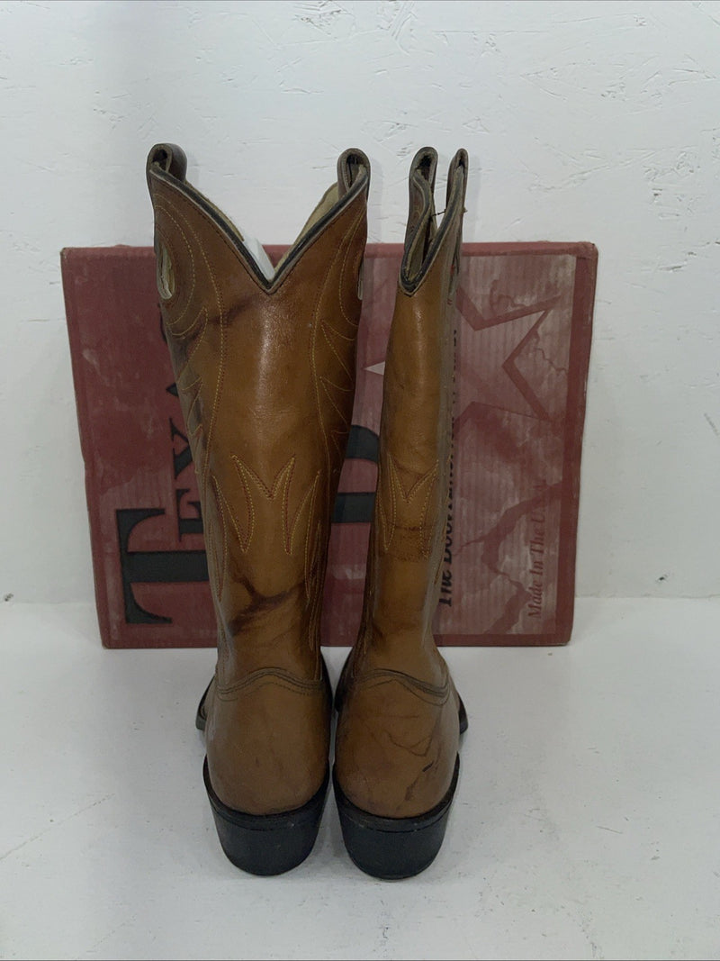 New Men’s Brown Texas Brand Cowboy Boots. 7844 8.5 8 1/2 D. 2-52