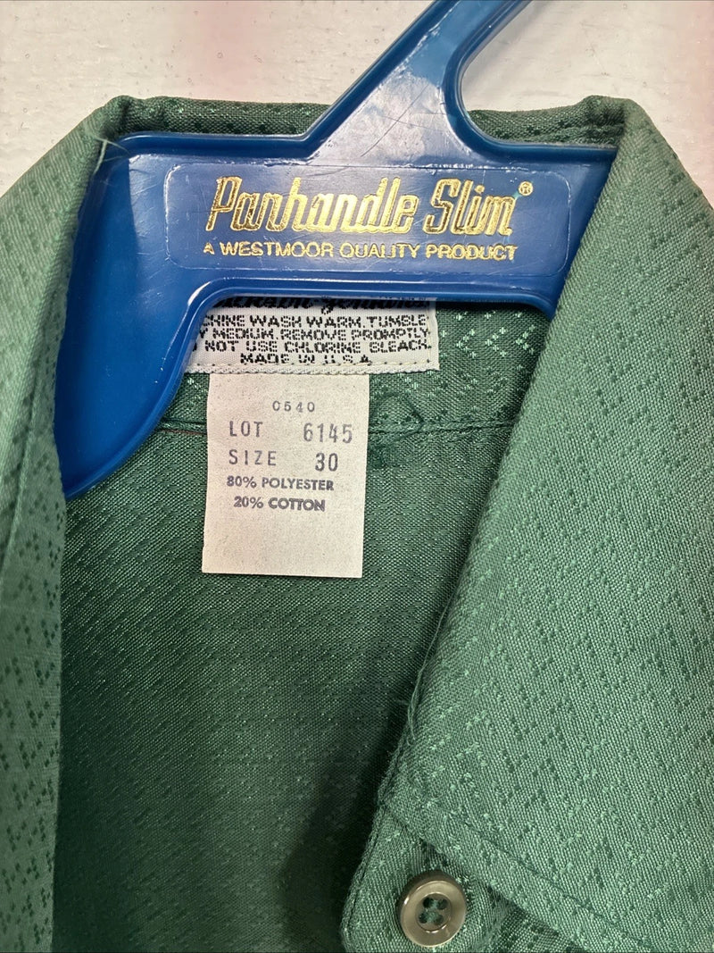 New Women’s Panhandle Slim Green Long Sleeve Pearl Snap Size 30 LL-58