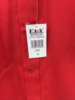 New Men’s ELY Cattleman Western Red Short Sleeve Pearl Snap 18 2XL X-7