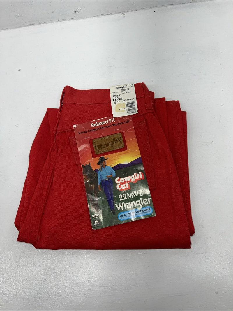 New Women’s Red Wrangler Cowboy Cut Relaxed Fit Denim Jeans. 11/12x32 N-2