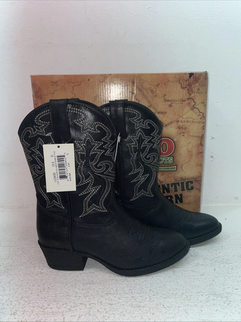 New Children’s Black Laredo Cowboy Boots. L C 2430 13.5 13 1/2 D. 22-18