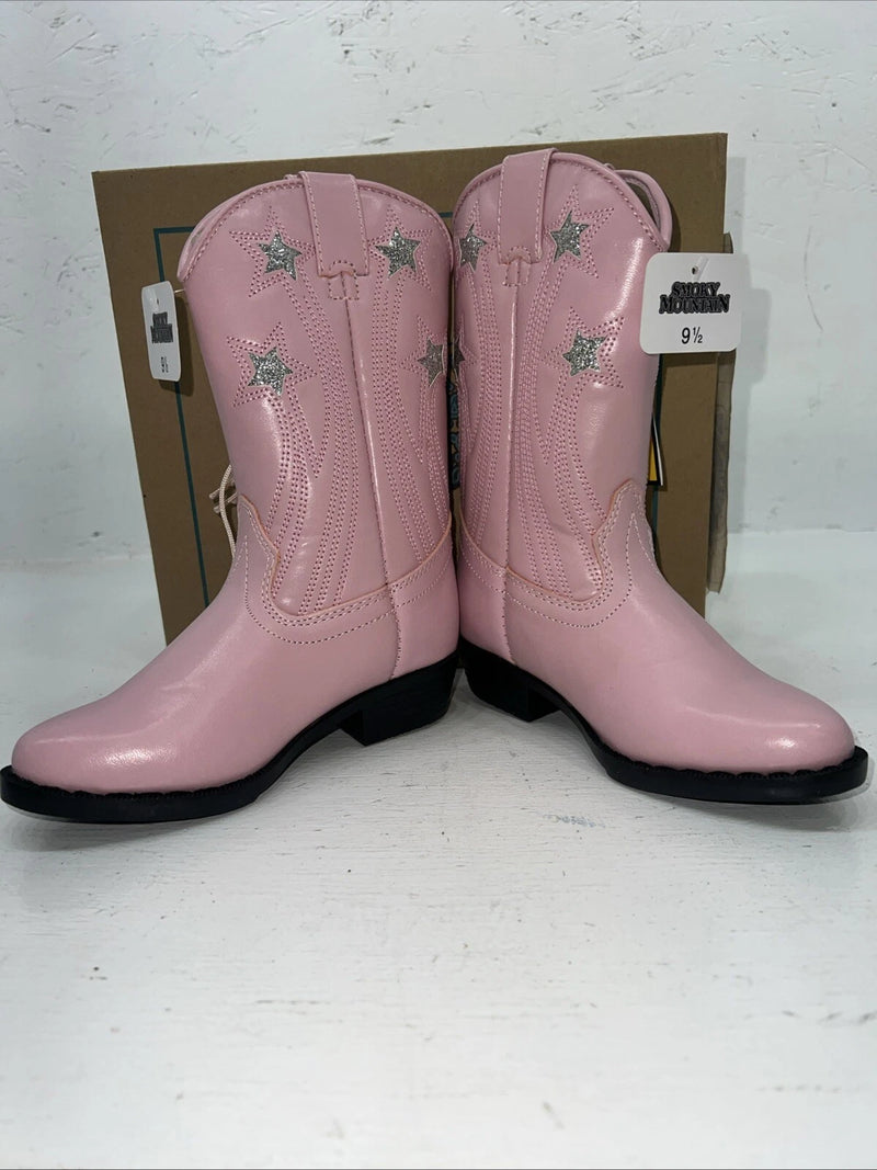 New Children’s Pink Smokey Mountain Cowboy Boots. 1058jc. 9.5 9 1/2 24-19