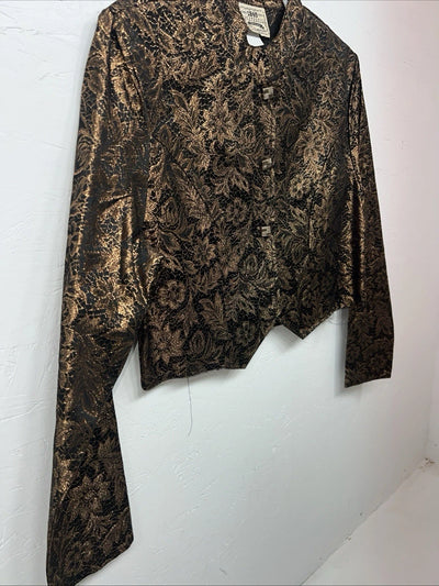 New Women’s 1849 Authentic Ranchwear Gold Western Show Short Jacket XL G-608