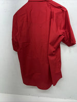 New Men’s Red ELY Cattleman Pearl Snap Short Sleeve Shirt. 16.5 Large P-37