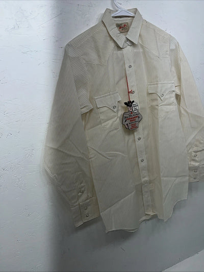 New Children’s Tan Stripped Tem-Tex Western Long Sleeve Button Up Shirt. 16 S-35