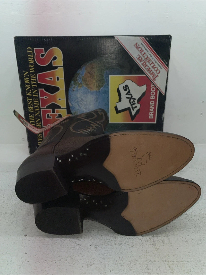 New Men’s Brown Texas Brand Cowboy Boots. M 631 8 D. 1-100